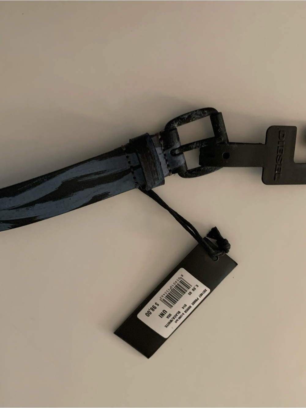 Diesel B-LONG Belt Black Blue Sz 78 NWT - Picture 9 of 10